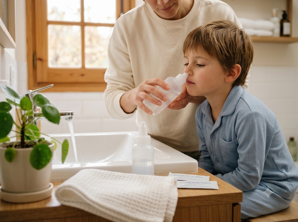 Rhinodouche Junior — higiene nasal pediátrica en el baño